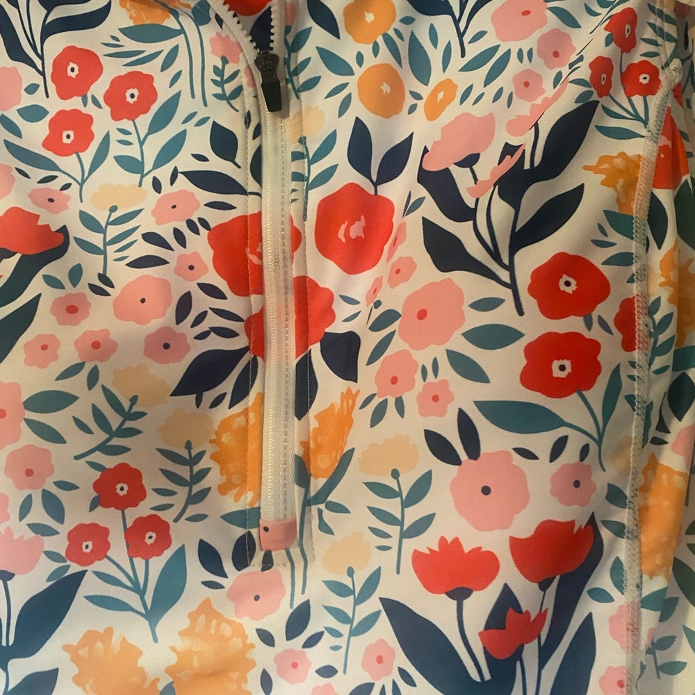 Floral Swimsuit top with Zipper!